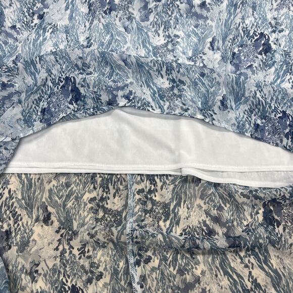 Old Navy Floral Chiffon Maxi Dress Blue Womens Size Large Beachy Sheer Boho - Picture 10 of 16